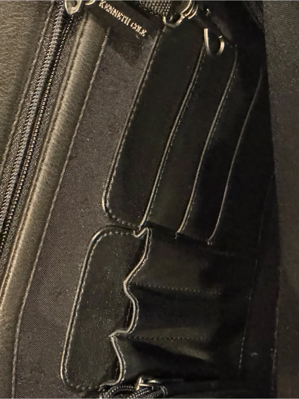 Kenneth Cole New York Black Leather Messenger Bag Briefcase Portfolio NWOT